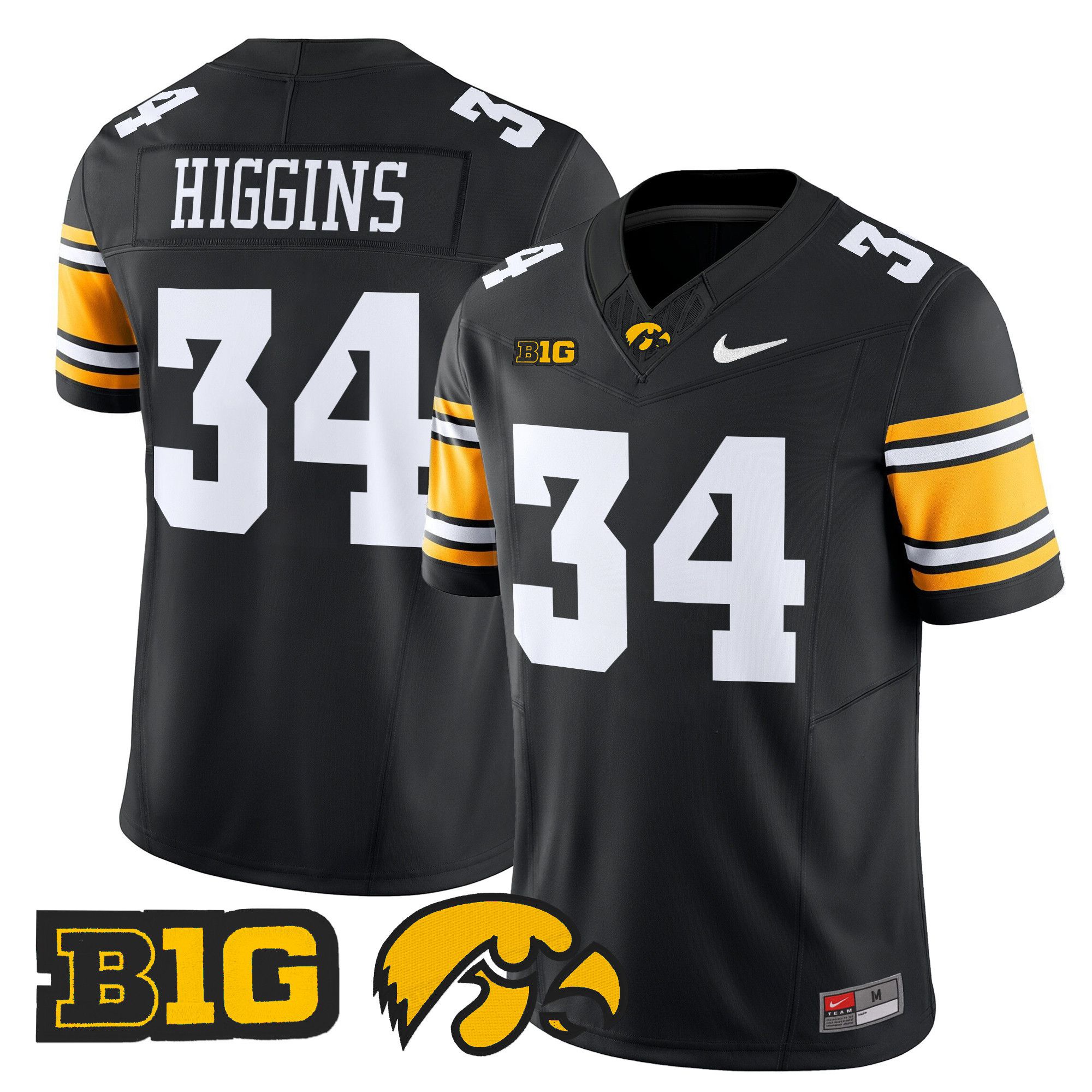 Men Iowa Hawkeyes #34 Higgins Black Nike 2024 Vapor Limited NCAA Jersey style 1->ncaa teams->NCAA Jersey
